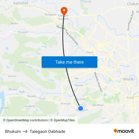Bhukum to Talegaon Dabhade map