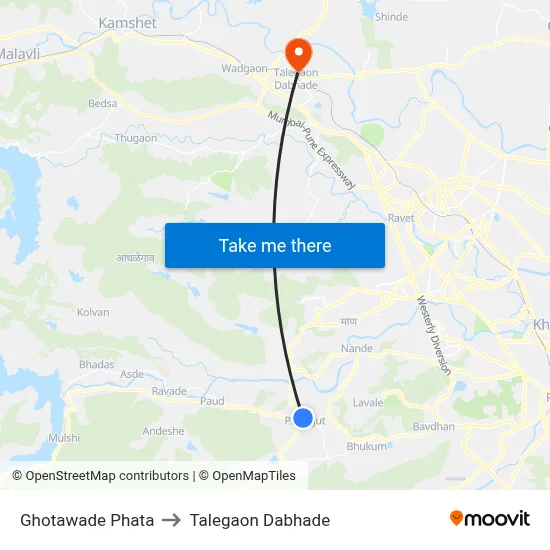 Ghotawade Phata to Talegaon Dabhade map