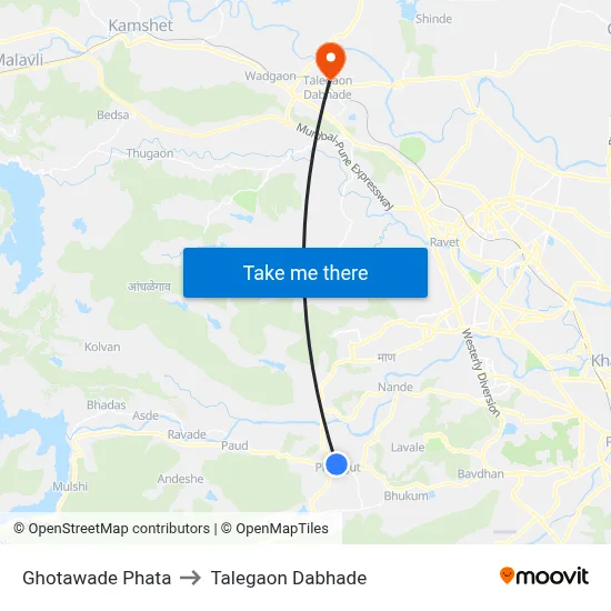 Ghotawade Phata to Talegaon Dabhade map