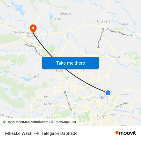 Mhaske Wasti to Talegaon Dabhade map