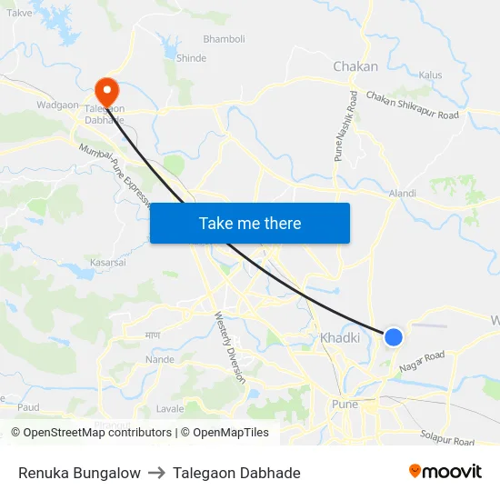 Renuka Bungalow to Talegaon Dabhade map