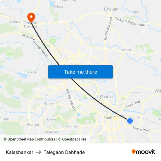 Kalashankar to Talegaon Dabhade map