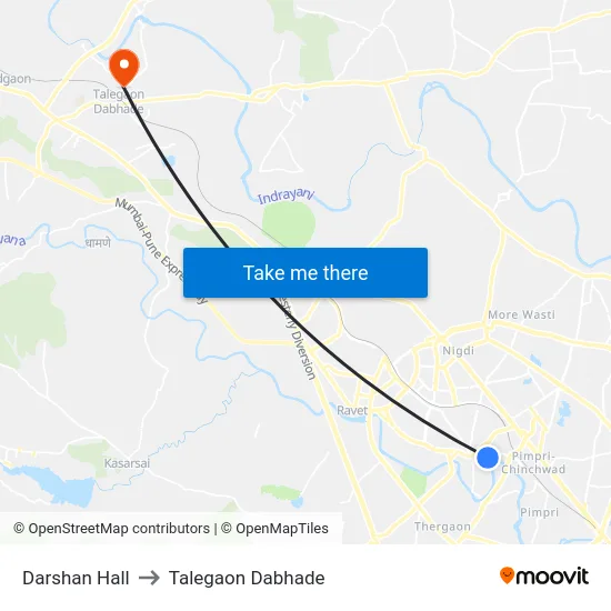 Darshan Hall to Talegaon Dabhade map