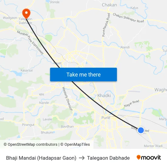 Bhaji Mandai (Hadapsar Gaon) to Talegaon Dabhade map