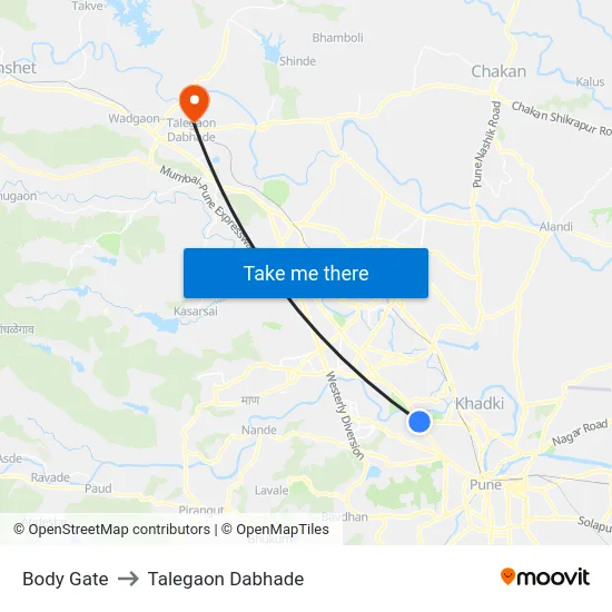 Body Gate to Talegaon Dabhade map