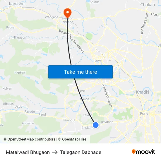 Matalwadi Bhugaon to Talegaon Dabhade map