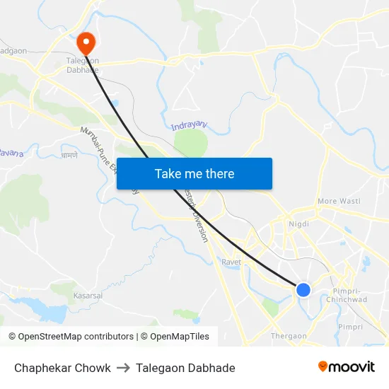 Chaphekar Chowk to Talegaon Dabhade map