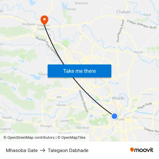 Mhasoba Gate to Talegaon Dabhade map