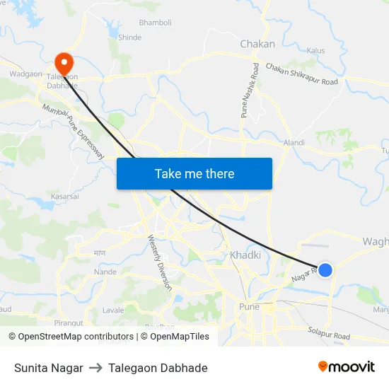 Sunita Nagar to Talegaon Dabhade map