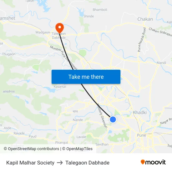 Kapil Malhar Society to Talegaon Dabhade map