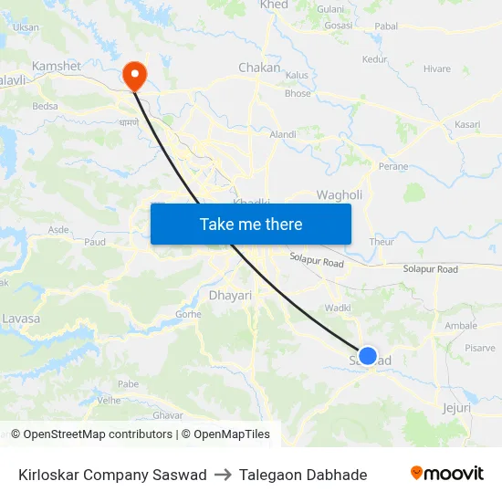 Kirloskar Company Saswad to Talegaon Dabhade map
