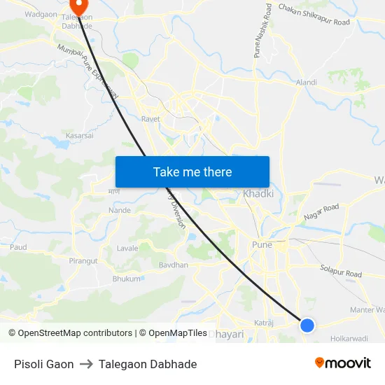 Pisoli Gaon to Talegaon Dabhade map