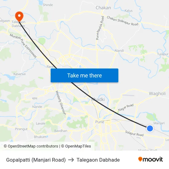 Gopalpatti (Manjari Road) to Talegaon Dabhade map