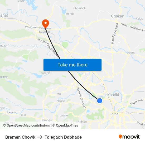 Bremen Chowk to Talegaon Dabhade map