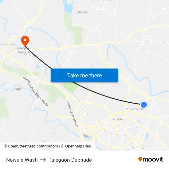 Newale Wasti to Talegaon Dabhade map