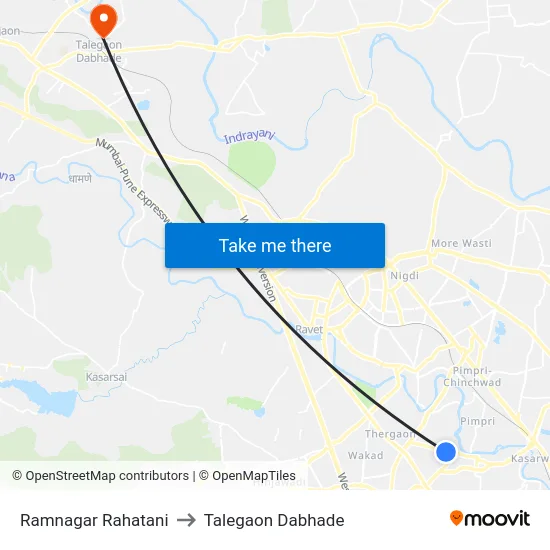 Ramnagar Rahatani to Talegaon Dabhade map