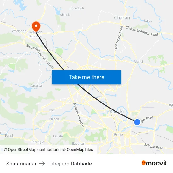 Shastrinagar to Talegaon Dabhade map