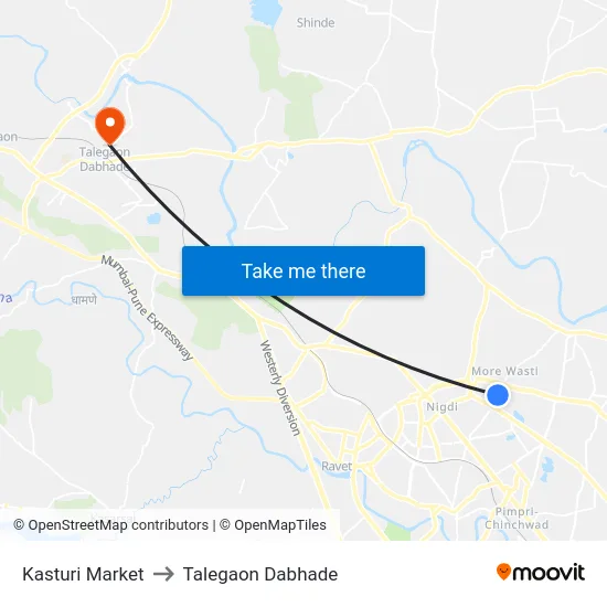 Kasturi Market to Talegaon Dabhade map