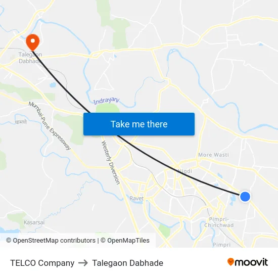 TELCO Company to Talegaon Dabhade map