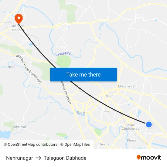 Nehrunagar to Talegaon Dabhade map