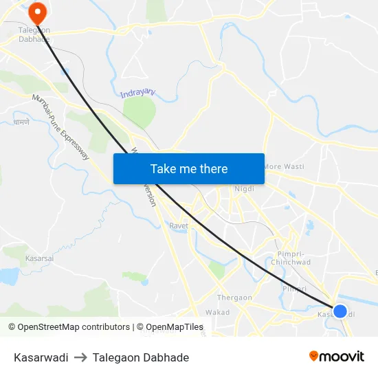 Kasarwadi to Talegaon Dabhade map