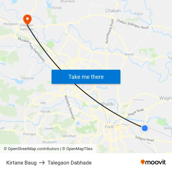 Kirtane Baug to Talegaon Dabhade map