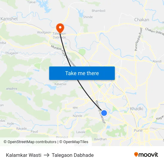 Kalamkar Wasti to Talegaon Dabhade map