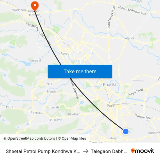 Sheetal Petrol Pump Kondhwa Khurd to Talegaon Dabhade map