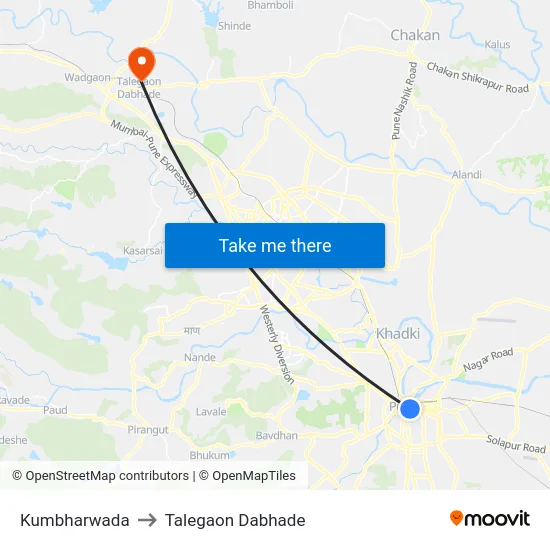 Kumbharwada to Talegaon Dabhade map