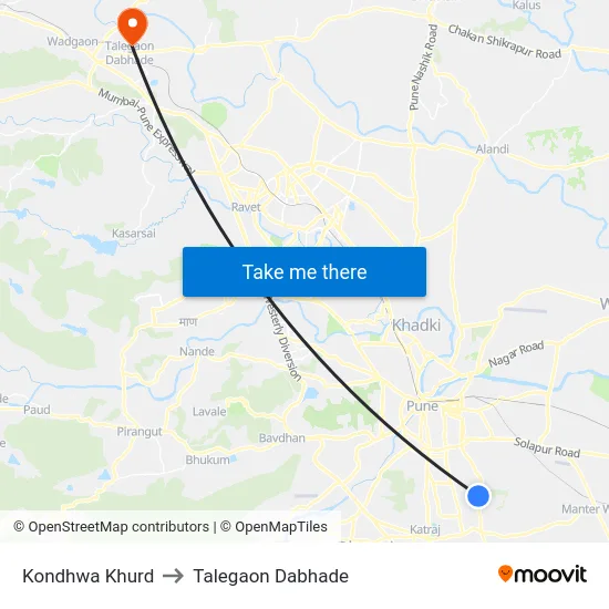Kondhwa Khurd to Talegaon Dabhade map