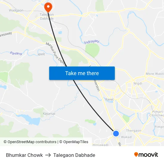 Bhumkar Chowk to Talegaon Dabhade map