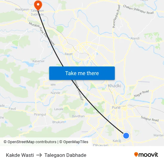Kakde Wasti to Talegaon Dabhade map