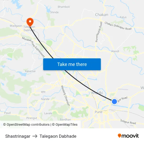 Shastrinagar to Talegaon Dabhade map