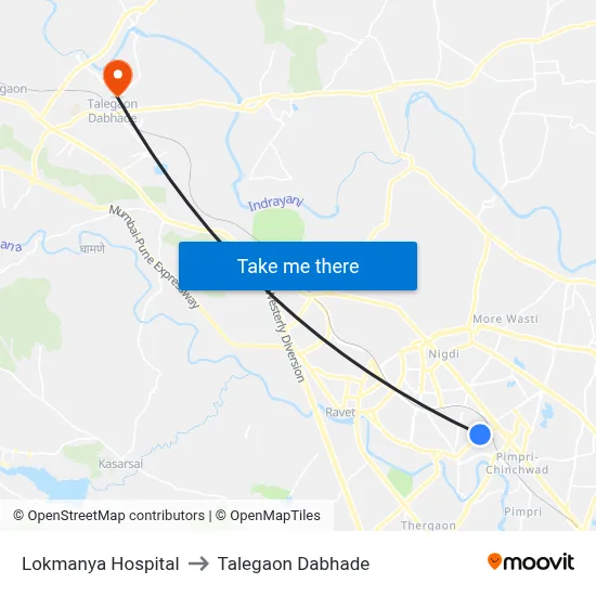 Lokmanya Hospital to Talegaon Dabhade map