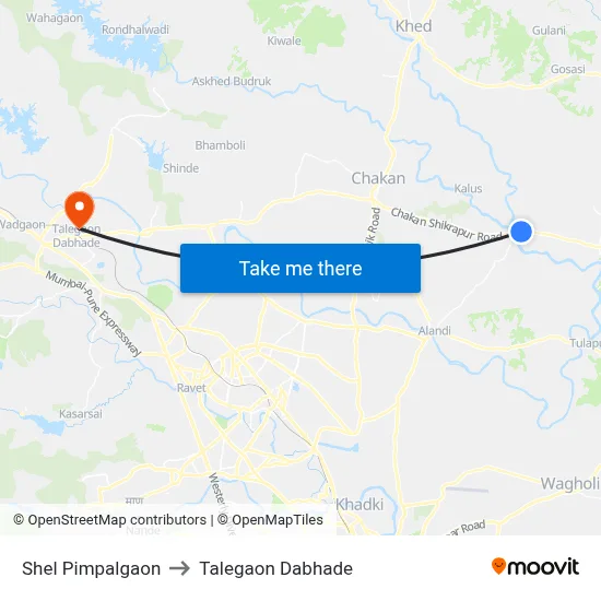 Shel Pimpalgaon to Talegaon Dabhade map