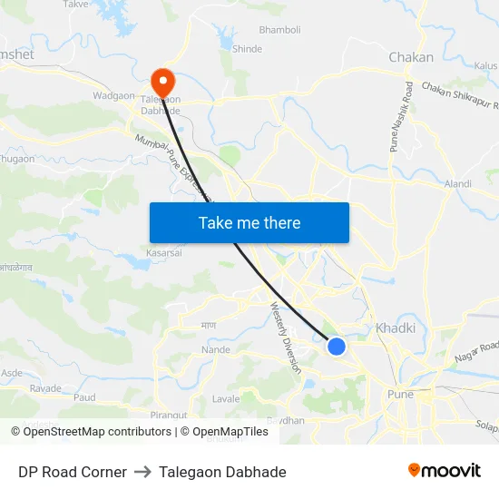 DP Road Corner to Talegaon Dabhade map