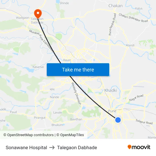 Sonawane Hospital to Talegaon Dabhade map