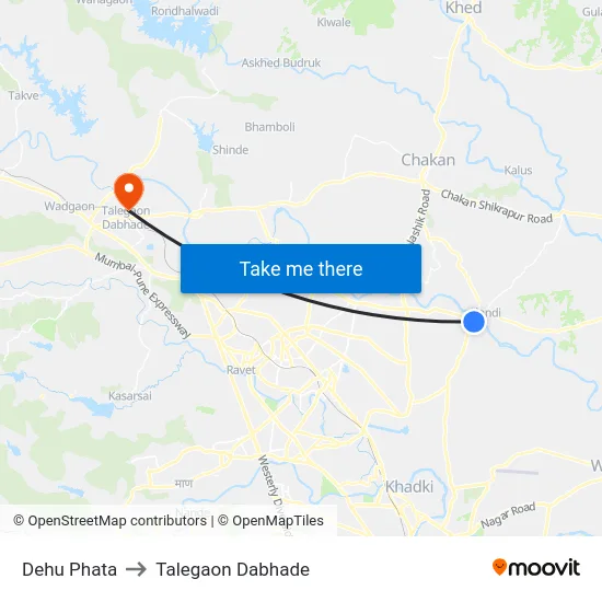 Dehu Phata to Talegaon Dabhade map