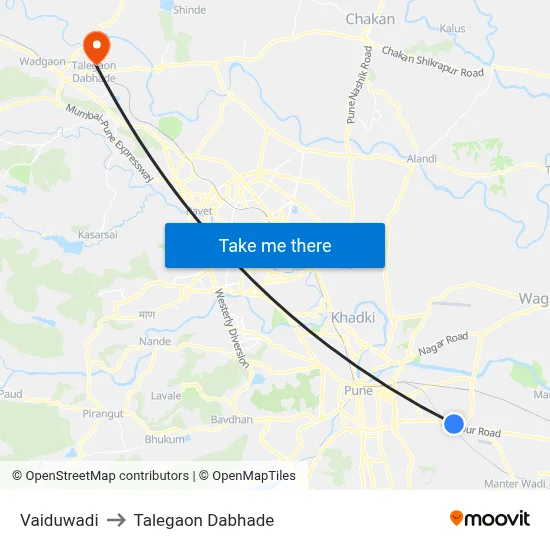 Vaiduwadi to Talegaon Dabhade map