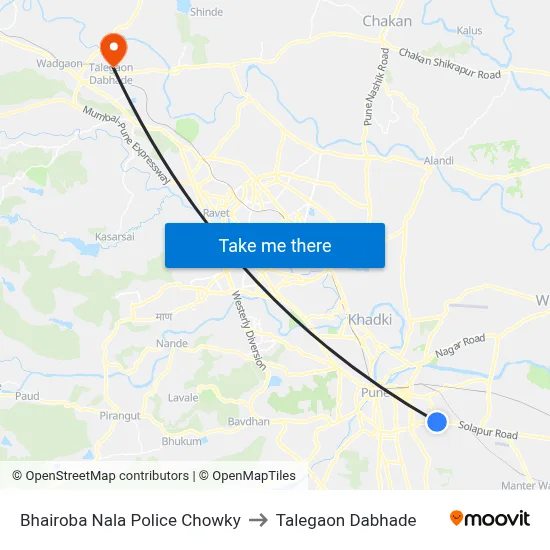 Bhairoba Nala Police Chowky to Talegaon Dabhade map