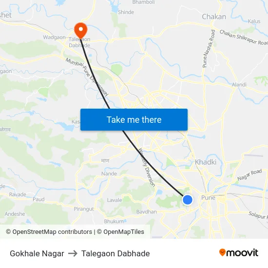 Gokhale Nagar to Talegaon Dabhade map