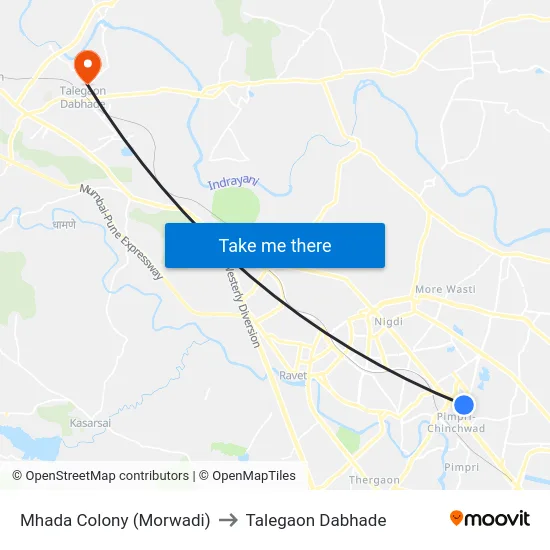 Mhada Colony (Morwadi) to Talegaon Dabhade map