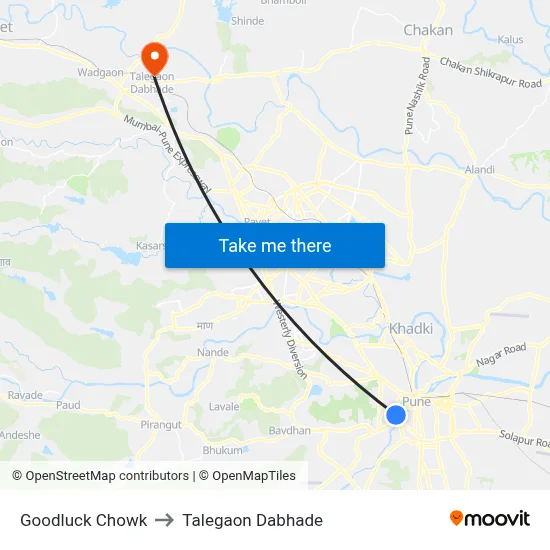Goodluck Chowk to Talegaon Dabhade map