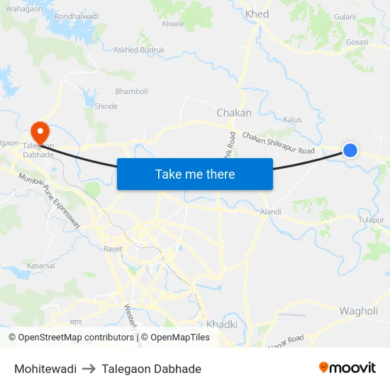 Mohitewadi to Talegaon Dabhade map