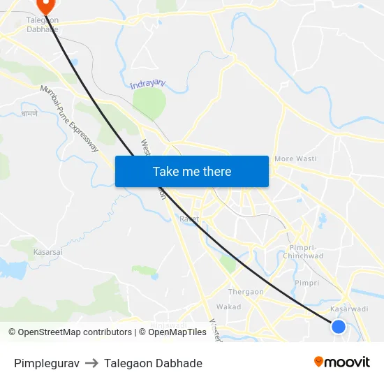 Pimplegurav to Talegaon Dabhade map