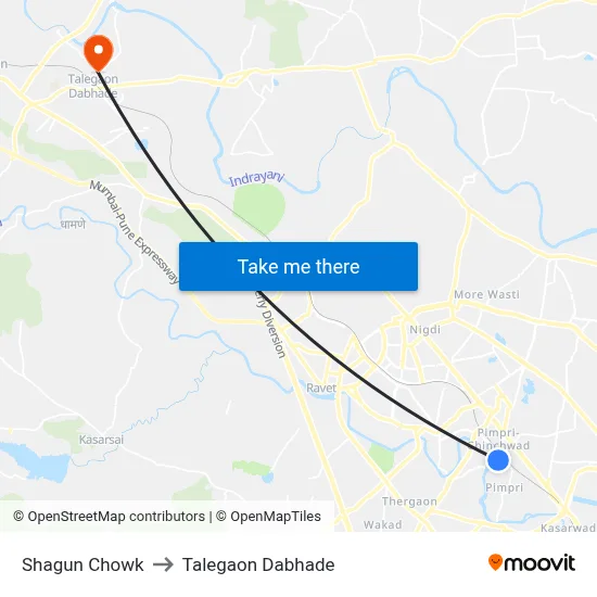 Shagun Chowk to Talegaon Dabhade map