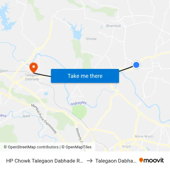 HP Chowk Talegaon Dabhade Road to Talegaon Dabhade map