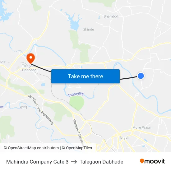 Mahindra Company Gate 3 to Talegaon Dabhade map