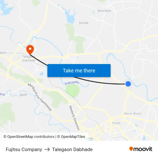 Fujitsu Company to Talegaon Dabhade map