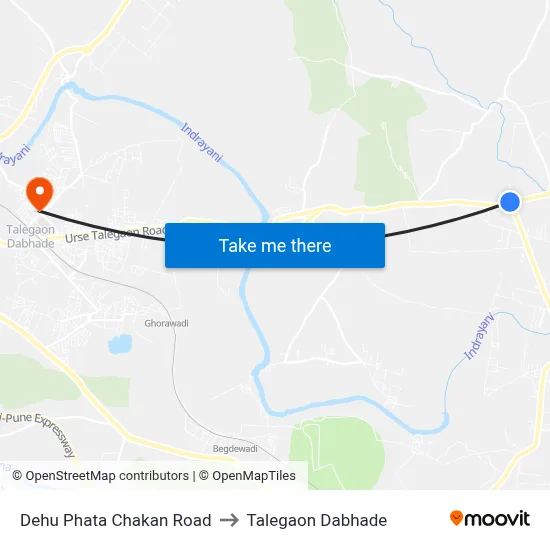 Dehu Phata Chakan Road to Talegaon Dabhade map